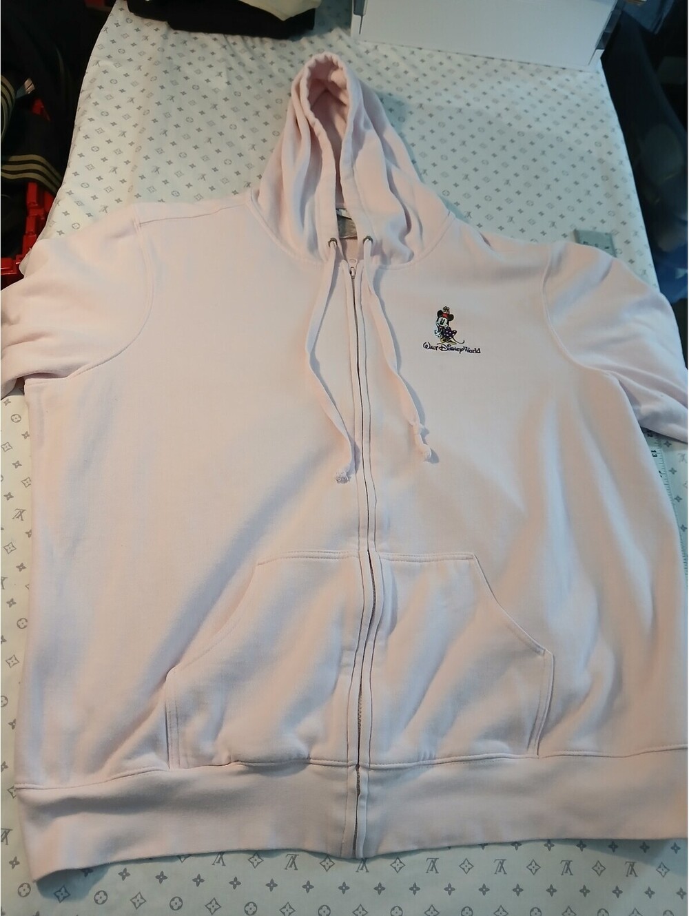 Disney Parks Minnie Mouse Zip Hoodie Light Pink Walt Disney World 3X